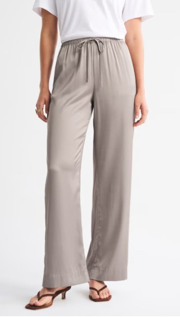 Abercrombie & Fitch Satin Pull On Pant size XL in Light Brown size XL